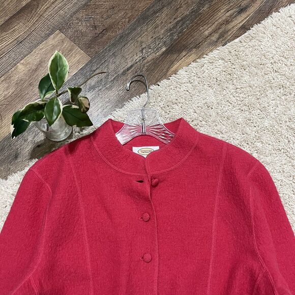 Talbots Size Large Pink 100% Wool Button Down Coat - Picture 3 of 6